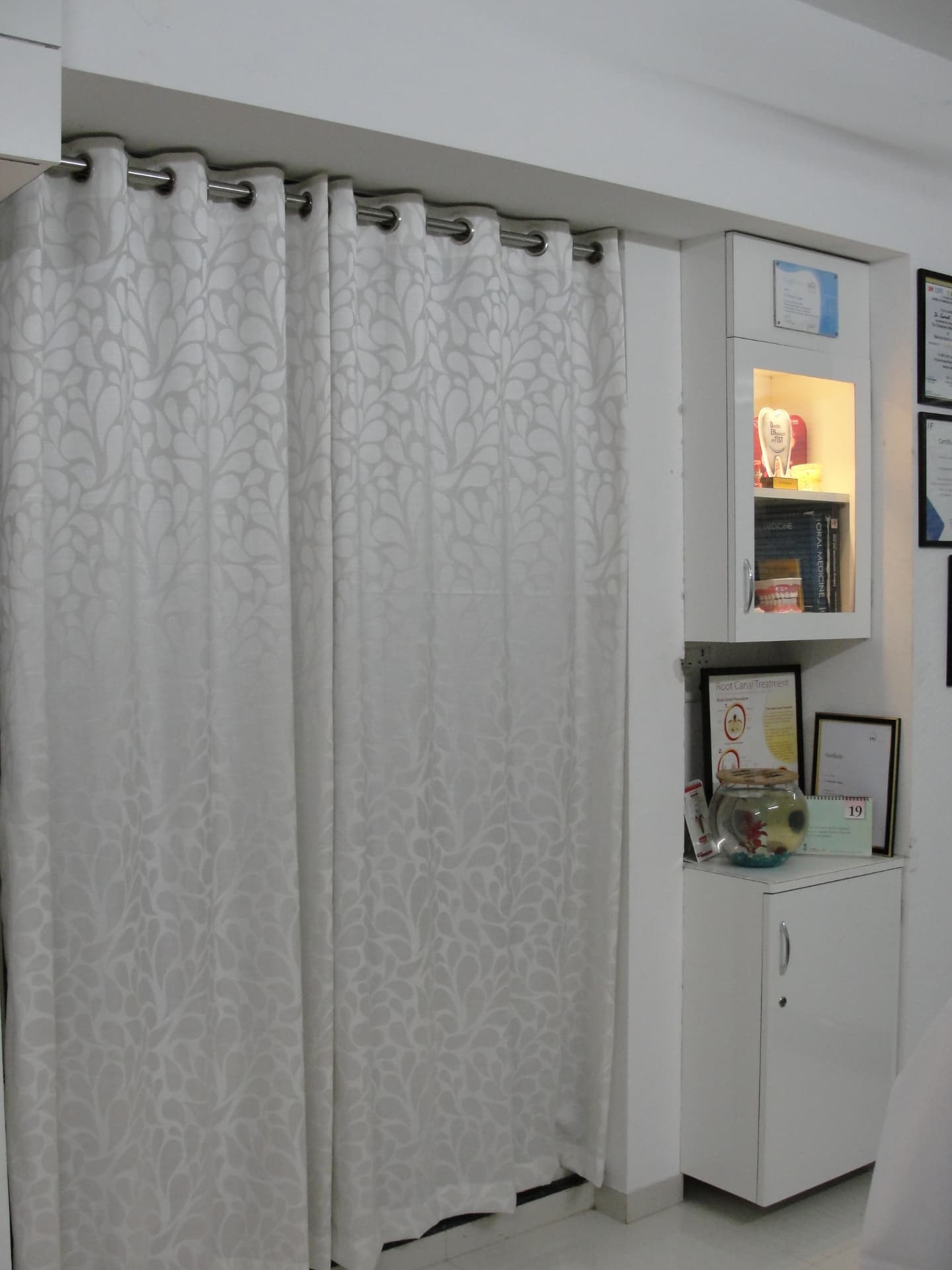 Dental models and patient education display cabinet