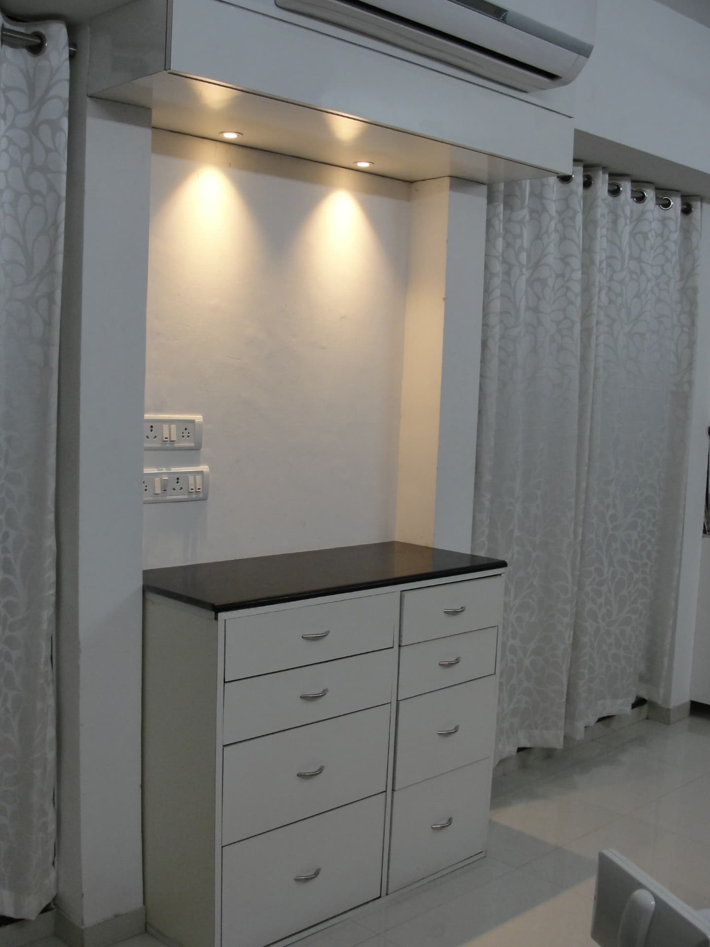 Clean clinical storage cabinets at Pune Smiles